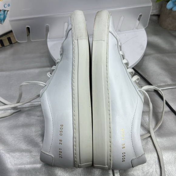 (S7) Common Projects leather Women's White Achilles Low Top Sneakers, Size 8 - Picture 5 of 11